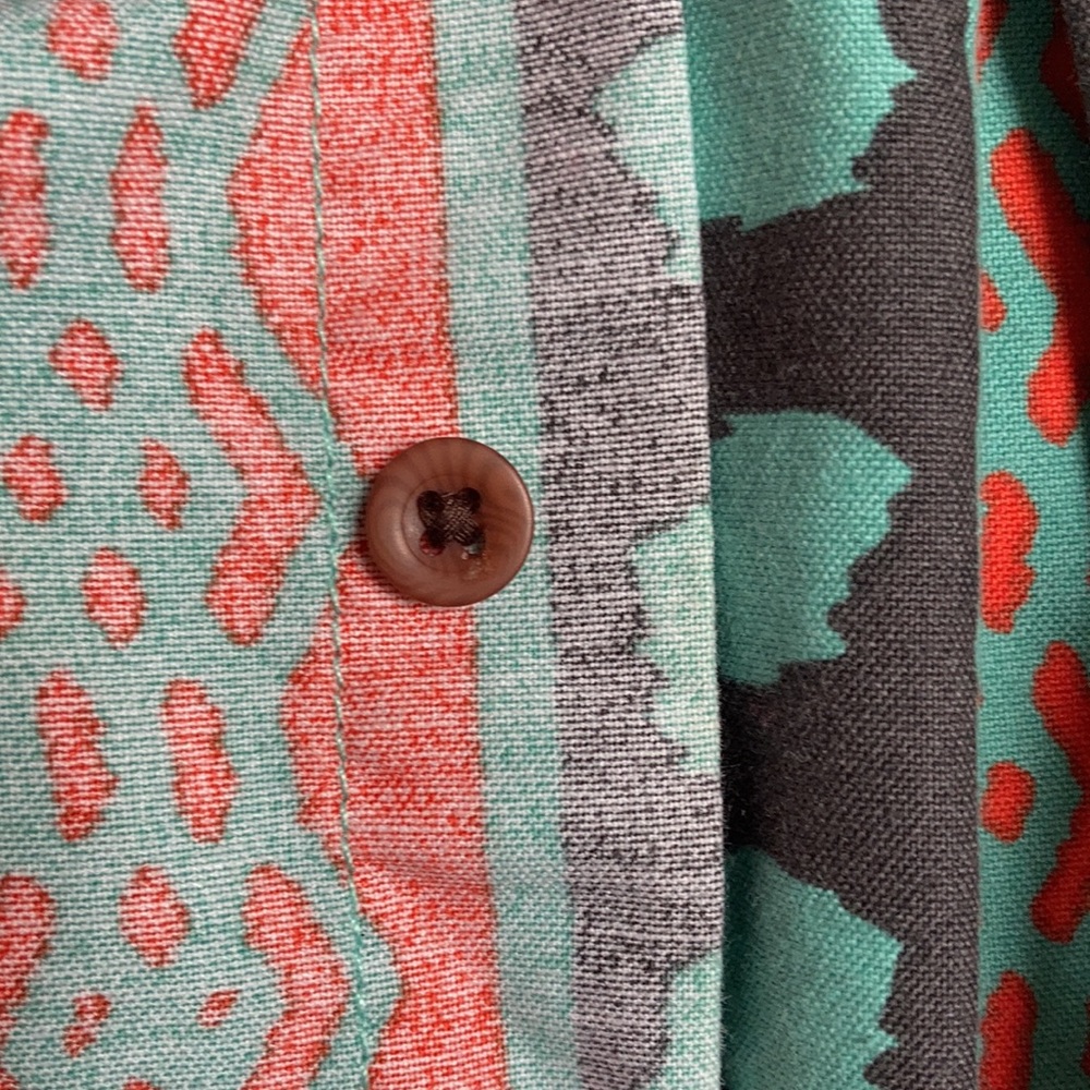 Vans Button Down With Multi Color Two Toned Print… - image 6